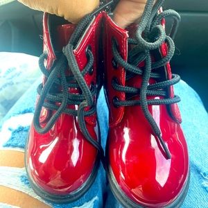 Red boots for girl. Size 5. Barely used.